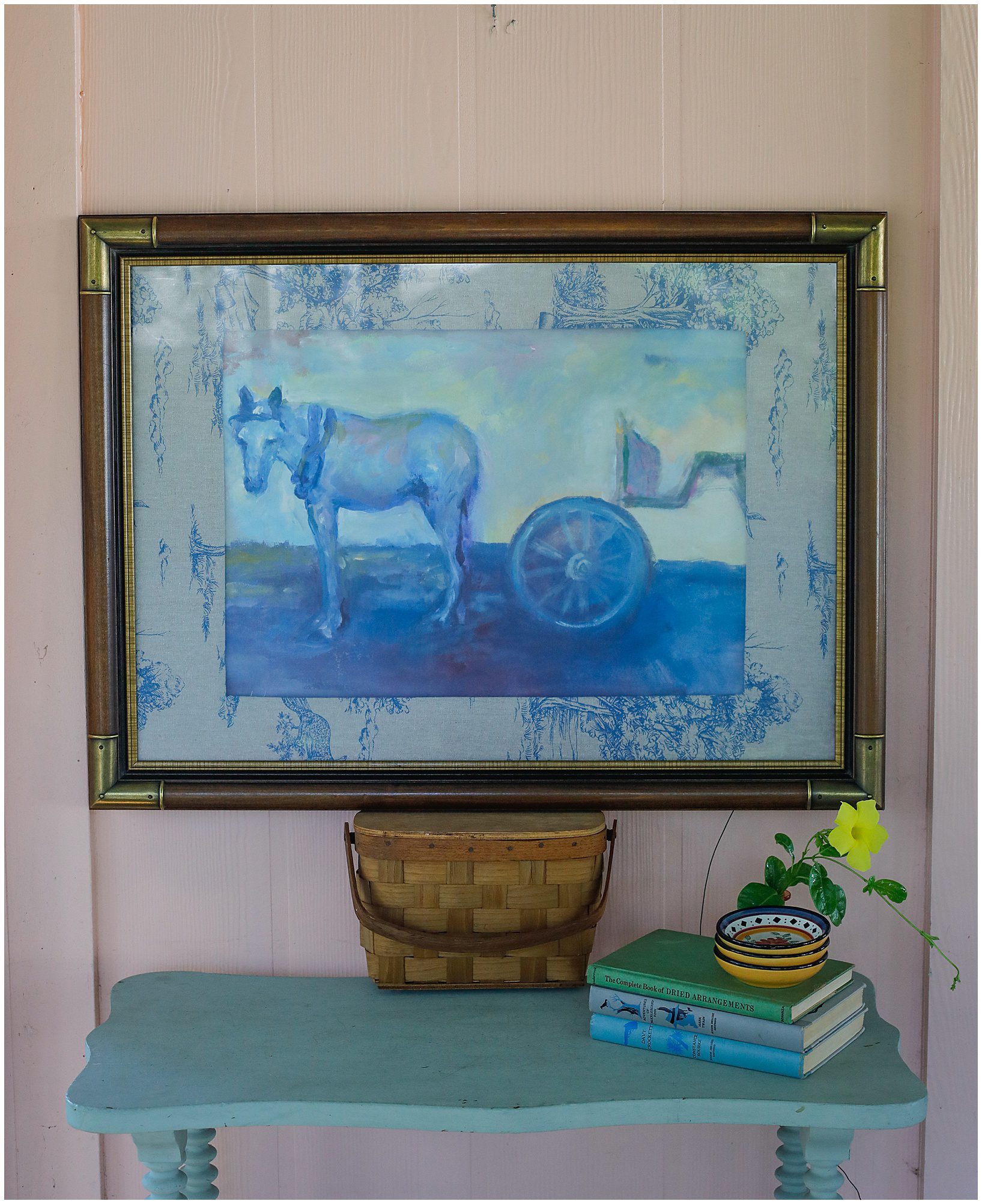 hand painted horse framed
