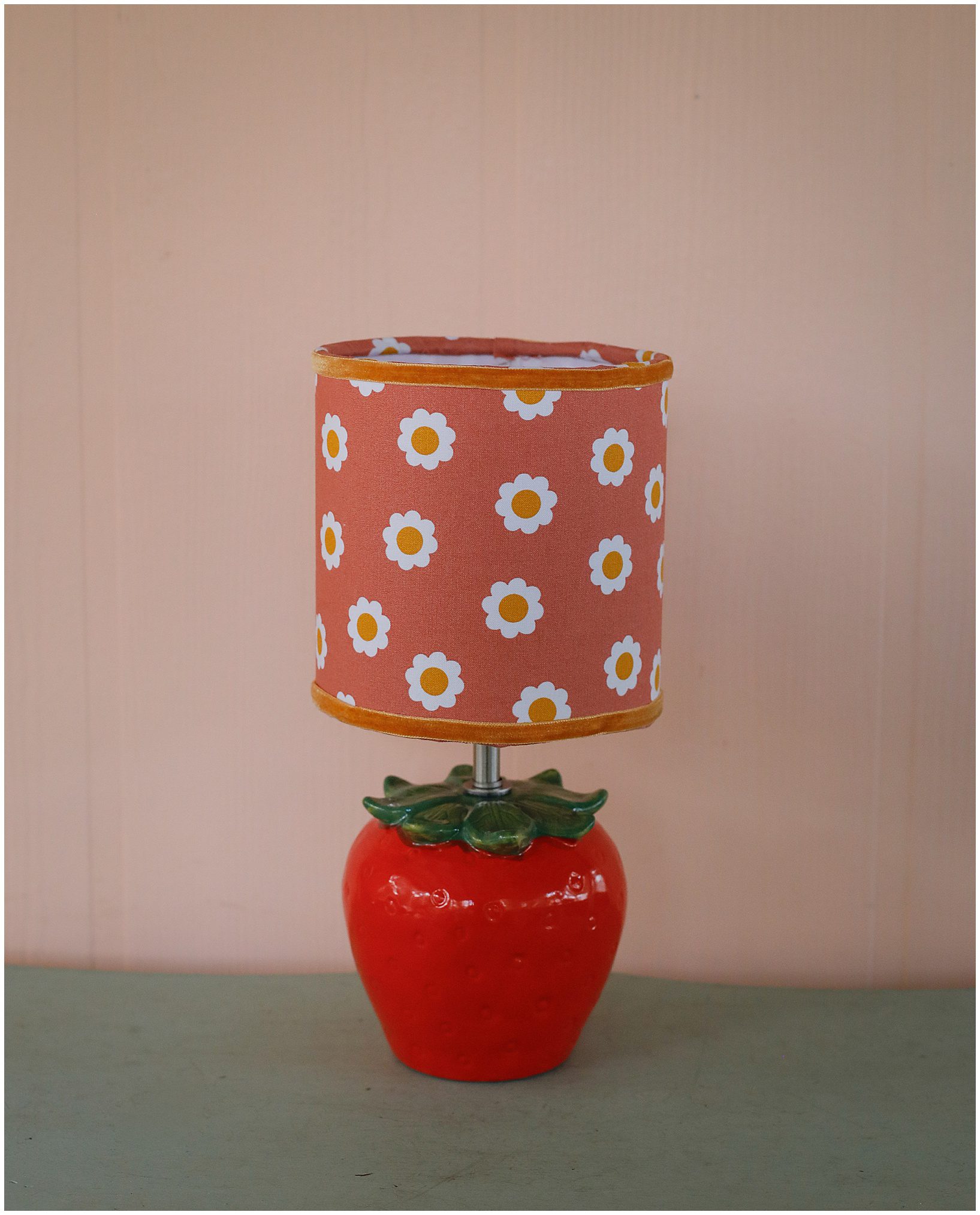 a lampshade with flowers on it.